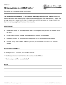 Group Agreement Refresher
