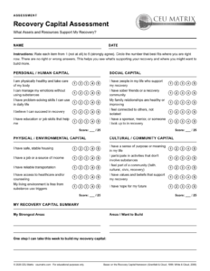 Recovery Capital Assessment