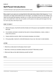 Self-Paced Introductions